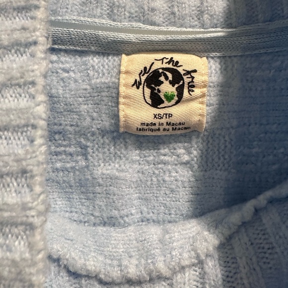 Free People Care Soul Searcher Mock Neck Sweater Blue Sz XS - Picture 7 of 8